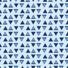blue triangles with blue background seamless repeat pattern