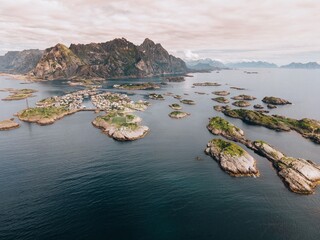 Views of Henningsvaer in the Lofoten Islands in Norway