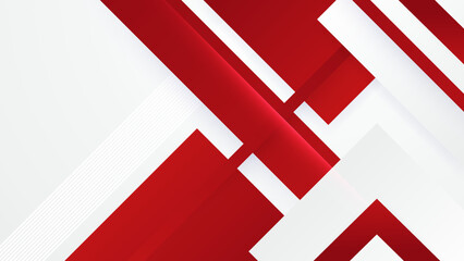 Modern geometric abstract red and white background