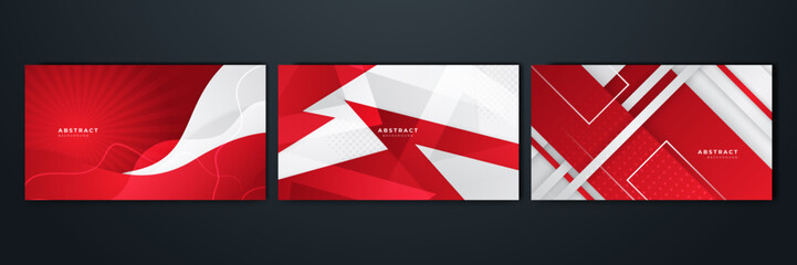 Abstract red and white geometric gradient background
