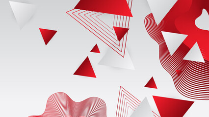 Abstract red and white geometric gradient background