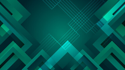 Modern dark green abstract geometric background wallpaper design. Design for poster, template on web, backdrop, banner, brochure, website, flyer, landing page, presentation, certificate, and webinar