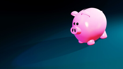 3D illustration of a Piggy bank alone 