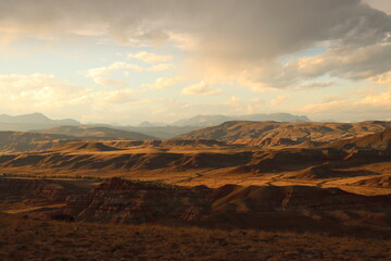 sunset in the Wyoming paint