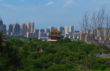 Fototapeta na wymiar Jilin, Jilin, China - July 15 2021: The city of Jilin skyline in summer.