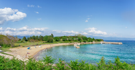 Landscape with Sveti Marek  beach, Vrbnik region, Krk island, Croatia - obrazy, fototapety, plakaty
