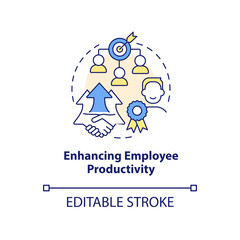 Enhancing employee productivity concept icon. Onboarding challenge abstract idea thin line illustration. Isolated outline drawing. Editable stroke. Arial, Myriad Pro-Bold fonts used