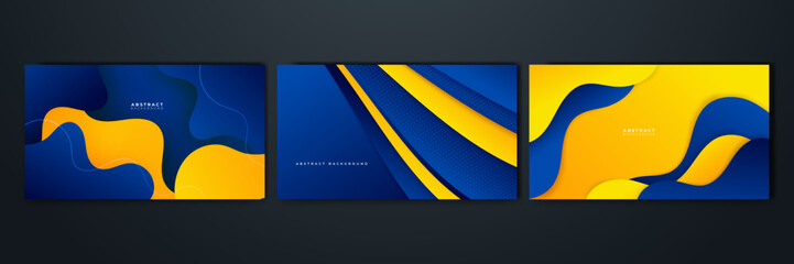 Abstract blue and yellow background. Design for poster, template on web, backdrop, banner, brochure, website, flyer, landing page, presentation, certificate, and webinar