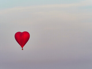 Fototapeta premium color hot air balloon in blue sky and cloud nature background