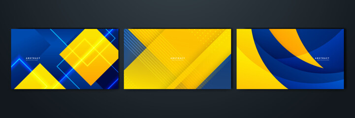 Abstract blue and yellow background. Design for poster, template on web, backdrop, banner, brochure, website, flyer, landing page, presentation, certificate, and webinar