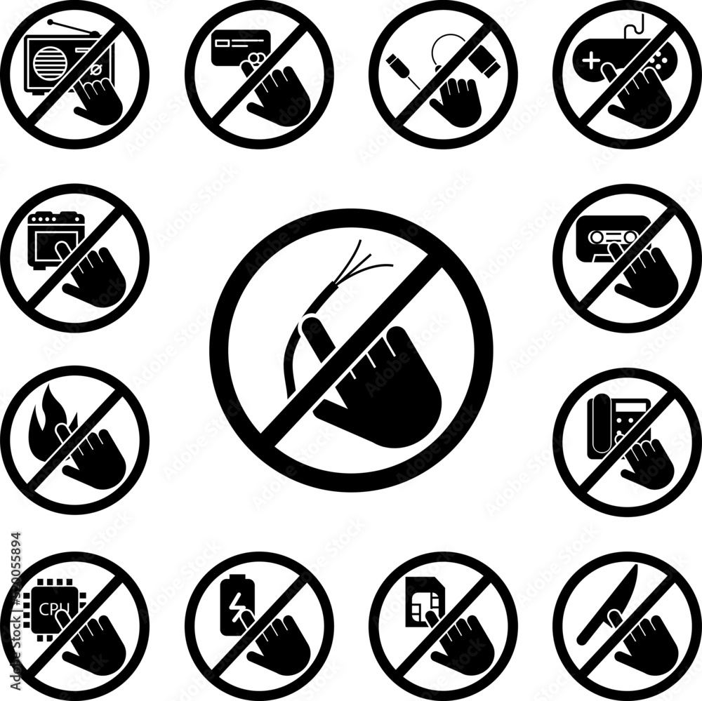 Poster do not touch the cable icon in a collection with other items