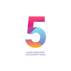 5 year anniversary design template. vector template illustration