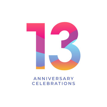 13 year anniversary design template. vector template illustration