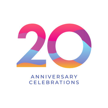 20 year anniversary design template. vector template illustration