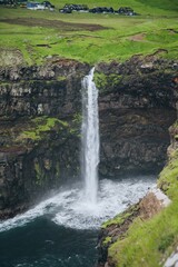 Múlafossur Waterfall near Gasadalur in the Faroe Islands