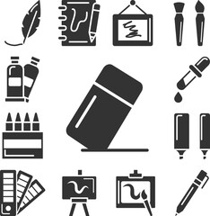Rubber, clean icon in a collection with other items