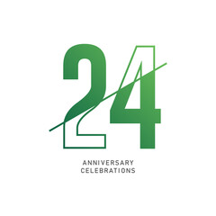 24 year anniversary design template. vector template illustration