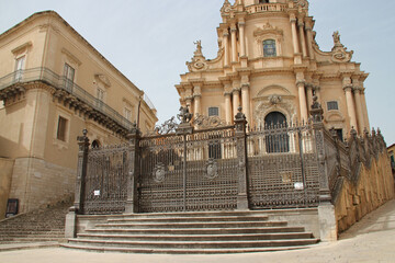 st george cathedral in ragusa in sicily (italy) - obrazy, fototapety, plakaty