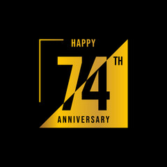 74 year anniversary design template. vector template illustration