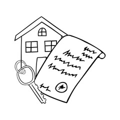 real estate agreement in doodle style