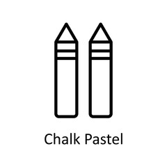 Chalk Pastels vector Outline Icon Design illustration on White background. EPS 10 File 