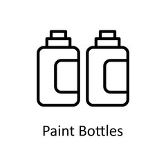 Paint Bottles vector Outline Icon Design illustration on White background. EPS 10 File 