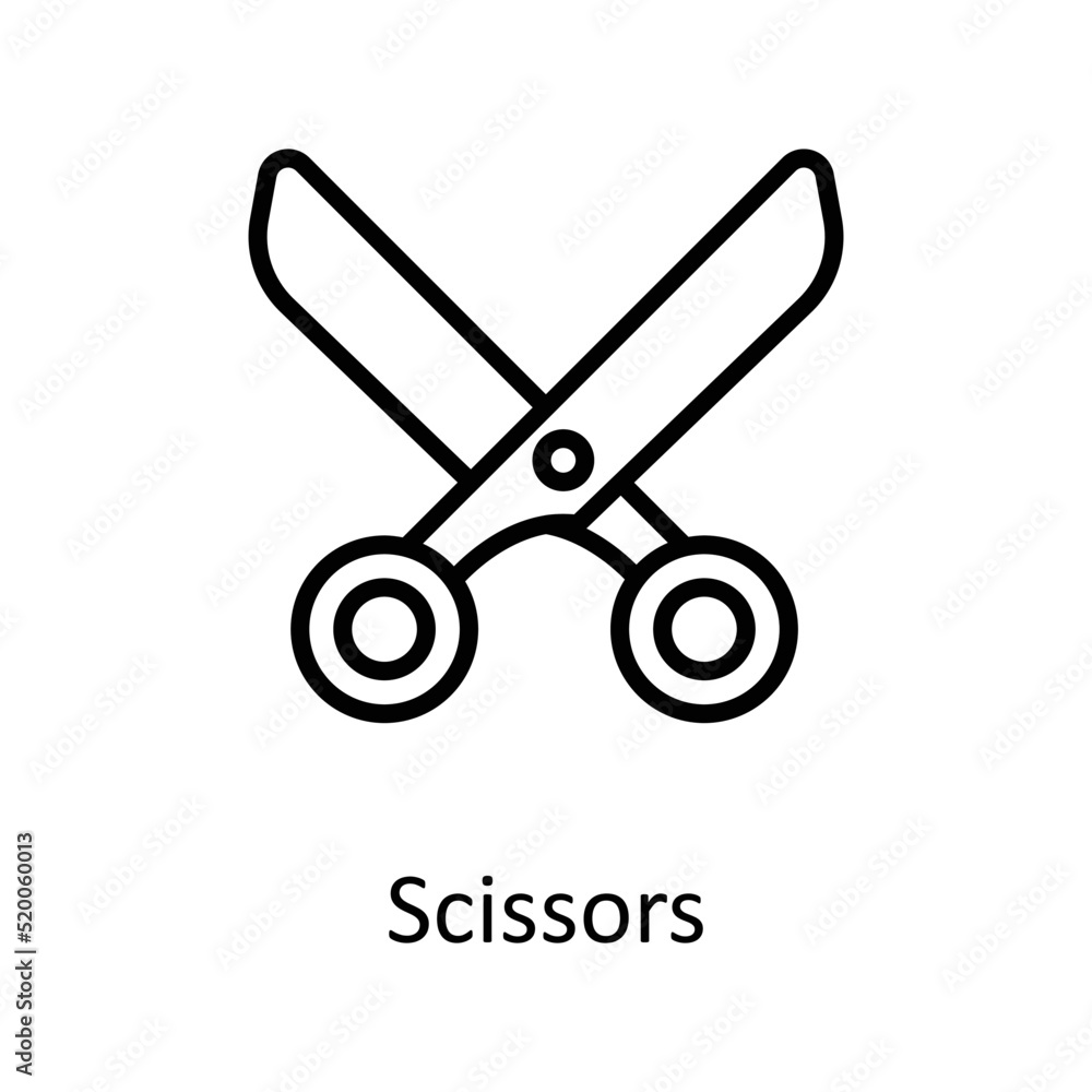Poster scissors vector outline icon design illustration on white background. eps 10 file