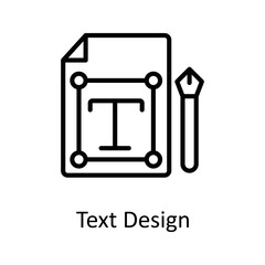 Text Design vector Outline Icon Design illustration on White background. EPS 10 File 