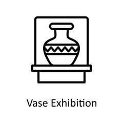 Vase Exhibition vector Outline Icon Design illustration on White background. EPS 10 File 