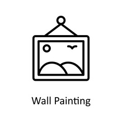 Wall Painting vector Outline Icon Design illustration on White background. EPS 10 File 