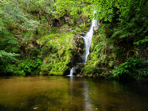 Waterfall of Pozo da ferida, Viveiro, Lugo, Galicia, Spain 
