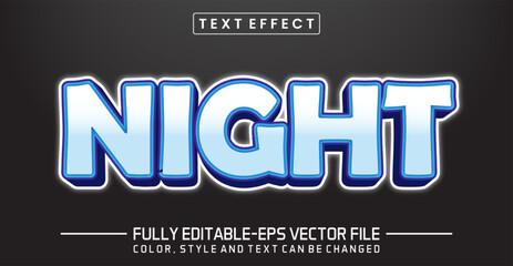Night text style effect editable
