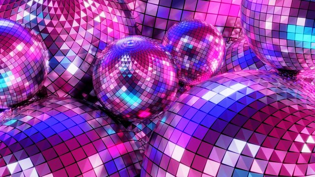 Mirror Balls, Disco Balls Background 8K 3D Rendering