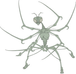 Mutant mantis hand draw animal
