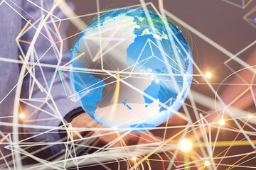 digital earth connection concept 3d.