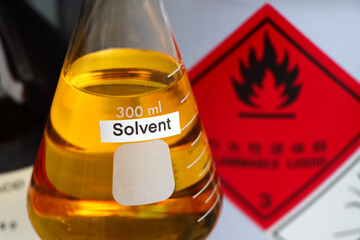 solvent , a chemical used in laboratory or industry