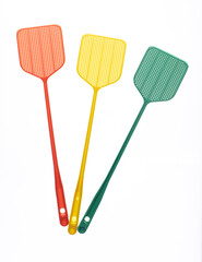 set fly swatter isolated on white background