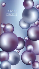 Metal balls are flying around. Cover design, creative background