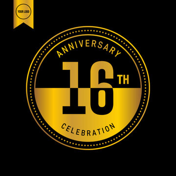 16 year anniversary design template. vector template illustration