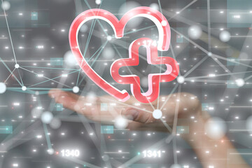  Ui icon medical in hospital with medical technology network concept