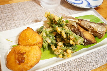 Japanese Food, Vegetable Tempura - 日本料理 野菜 天ぷら おつまみ