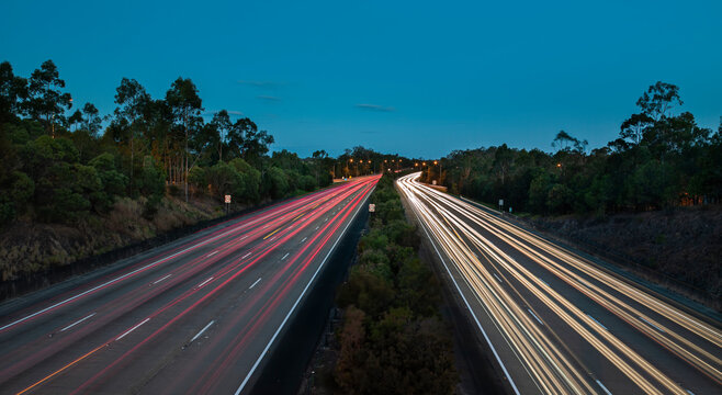 Highway With Traffic In Both Directions