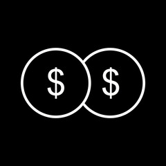 Unique Coins Vector Icon