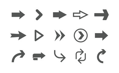 Arrow vector icon collection. Set of arrow elements for design.