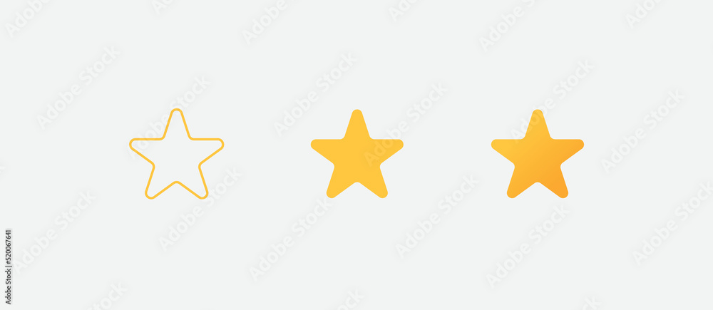 Poster UI icon design of starts for adding content to bookmarks and for ratings and reviews. Vector illustration. 
