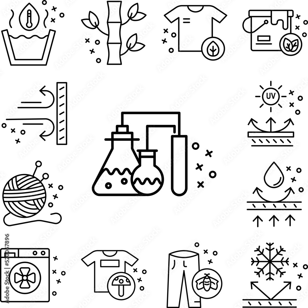Poster chemical lab flask icon in a collection with other items