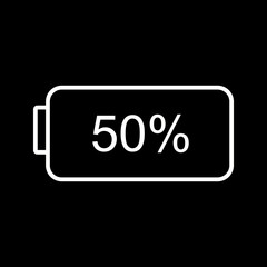 Unique Half Battery Vector Icon