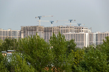 Construction of a residential area in a green area