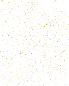 Isolated golden splatter, small stars. Png illustration, transparent background. Gold spatter, glitter, spots, dots, splashing. For overlay, montage, texture, greeting, invitation card, scrapbooking.