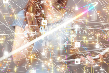 digital medical futuristic interface 3D rendering